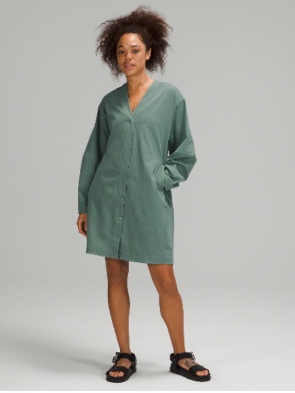 lululemon athletica Button-Front Mini Dress in Green